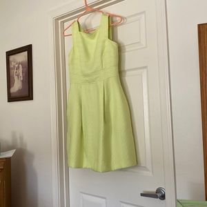 Heidi Wiesel lime green linen dress with pockets